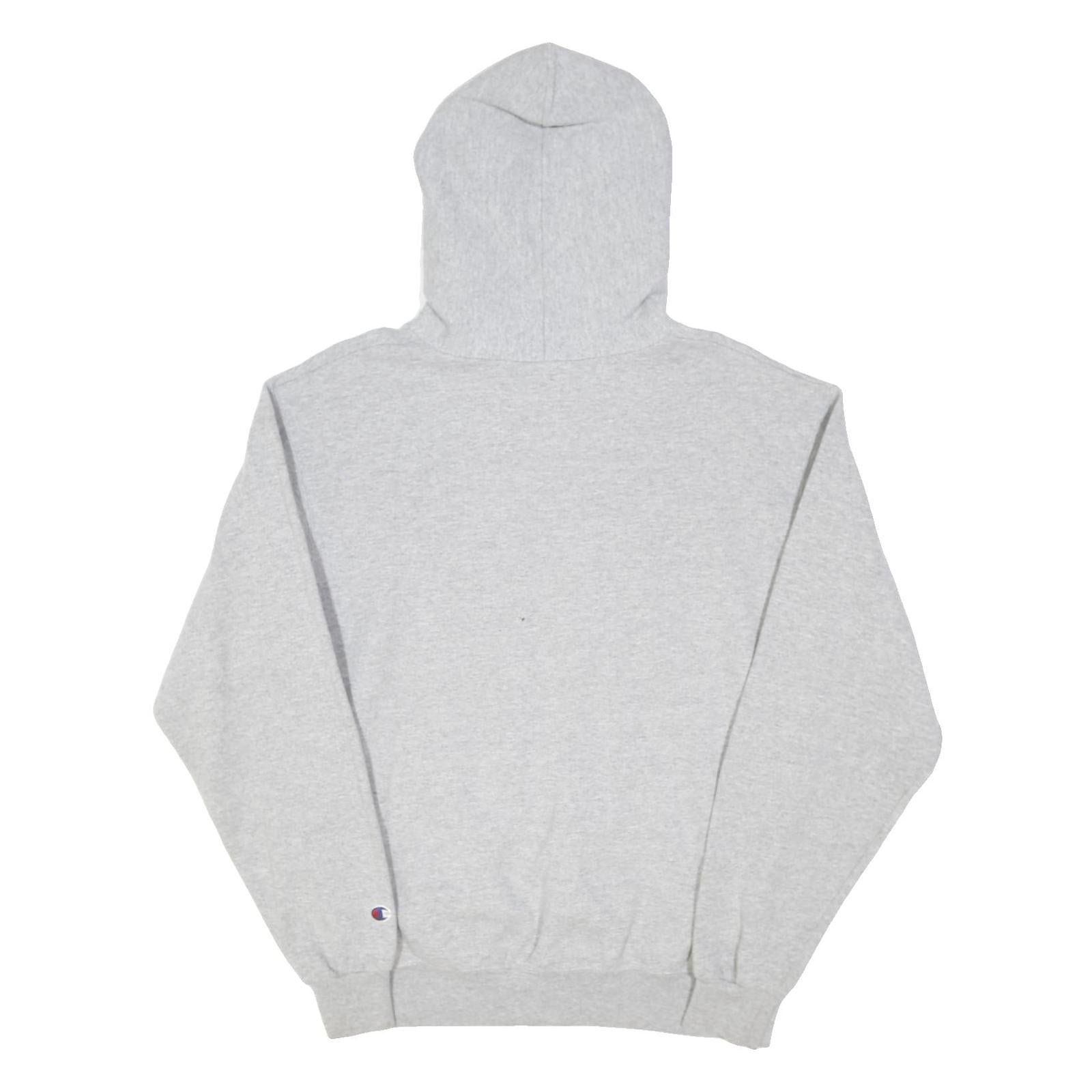 CHAMPION Mens Grey State Logo Pullover Hoodie M Cotton Blend Casual