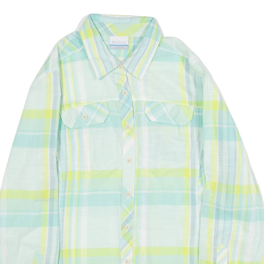 COLUMBIA Womens Shirt Green Check Long Sleeve M