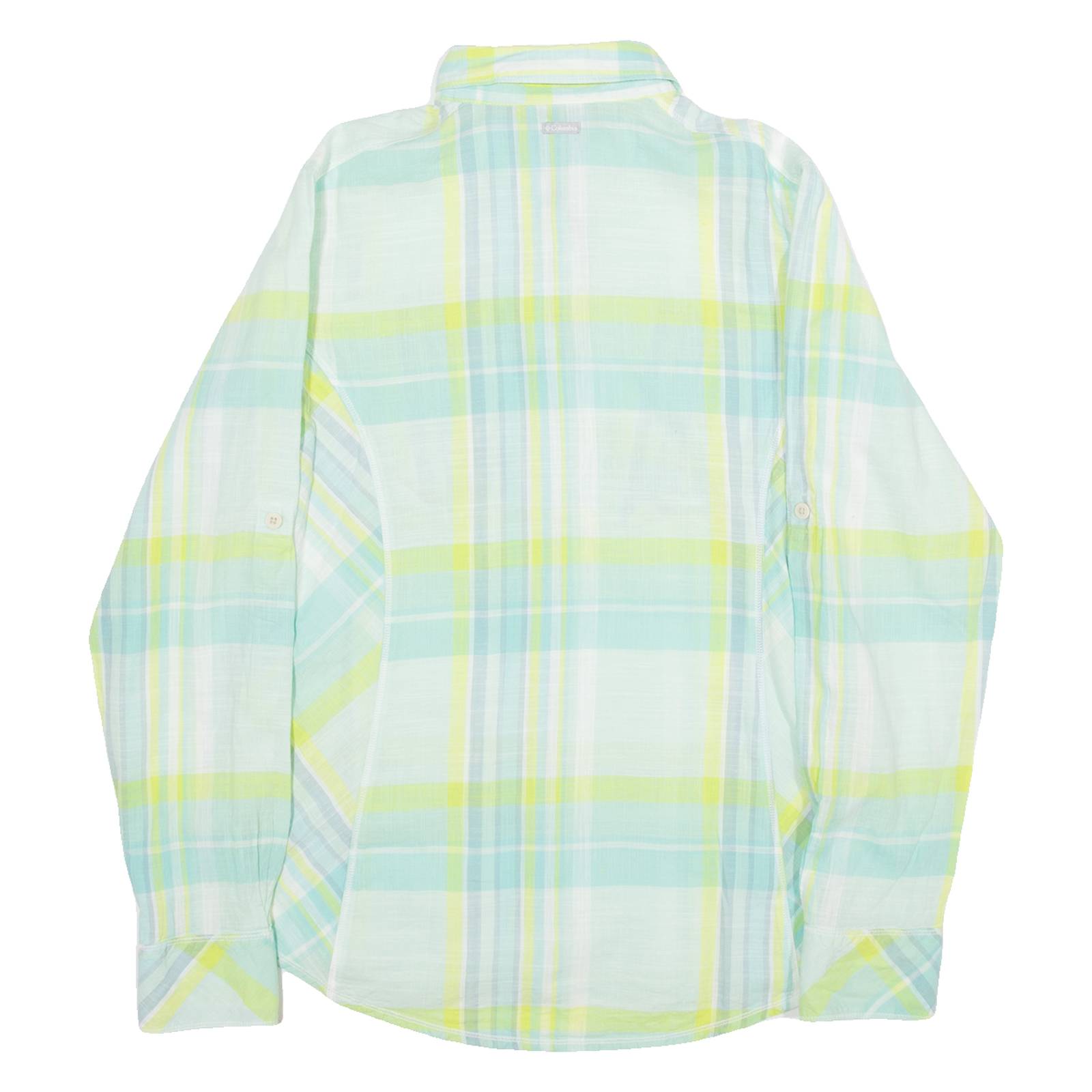 COLUMBIA Womens Shirt Green Check Long Sleeve M