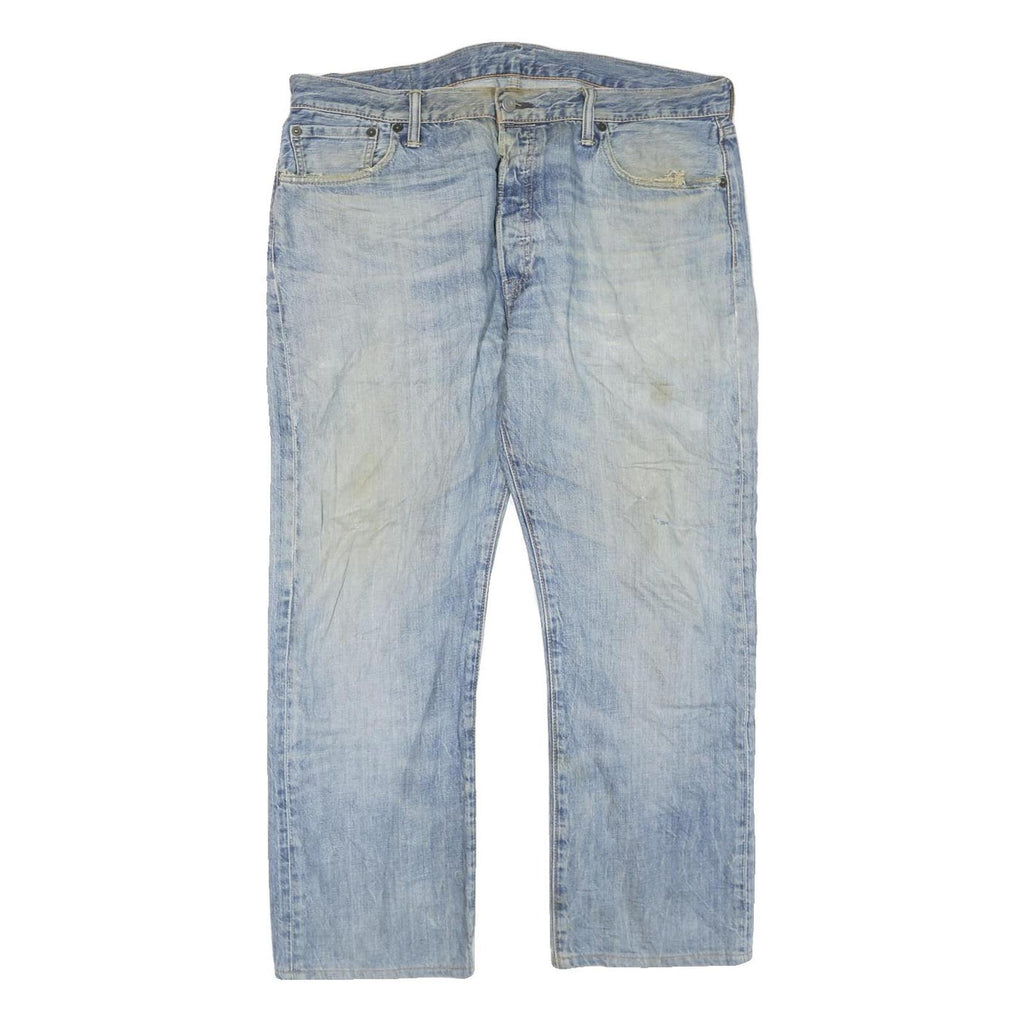 LEVI'S 501 Mens Jeans Blue Regular Straight Denim Light W36 L27 Classic Button