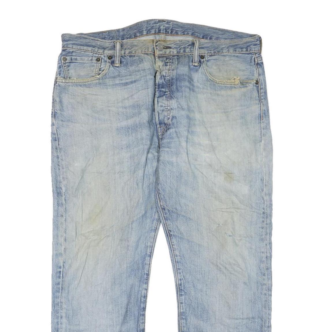 LEVI'S 501 Mens Jeans Blue Regular Straight Denim Light W36 L27 Classic Button