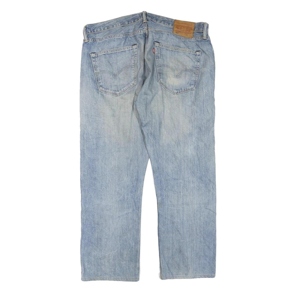 LEVI'S 501 Mens Jeans Blue Regular Straight Denim Light W36 L27 Classic Button