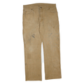 DICKIES Mens Regular Fit Jeans Beige Cotton Blend W36 L31 Workwear Zip Closure