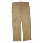DICKIES Mens Regular Fit Jeans Beige Cotton Blend W36 L31 Workwear Zip Closure