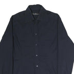 DANIELE ALESSANDRINI Mens Black Plain Shirt Long Sleeve Button Collar L