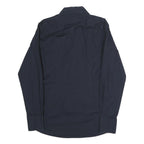 DANIELE ALESSANDRINI Mens Black Plain Shirt Long Sleeve Button Collar L