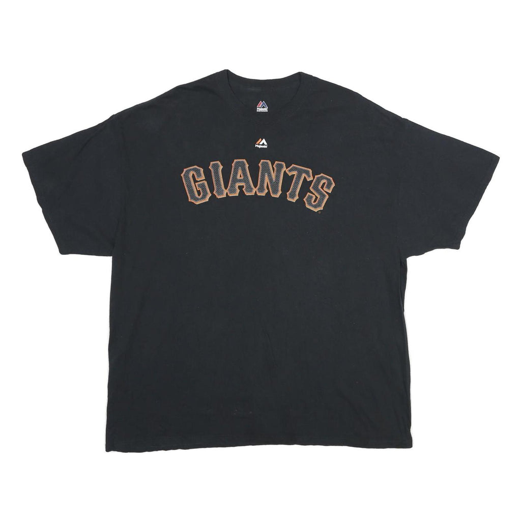 MAJESTIC Mens Black Giants Graphic T-Shirt 2XL Short Sleeve Crew Neck