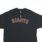 MAJESTIC Mens Black Giants Graphic T-Shirt 2XL Short Sleeve Crew Neck