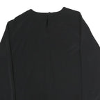 LAURA SCOTT Womens Black Embroidered Blouse Long Sleeve Round Neck L Elegant Top