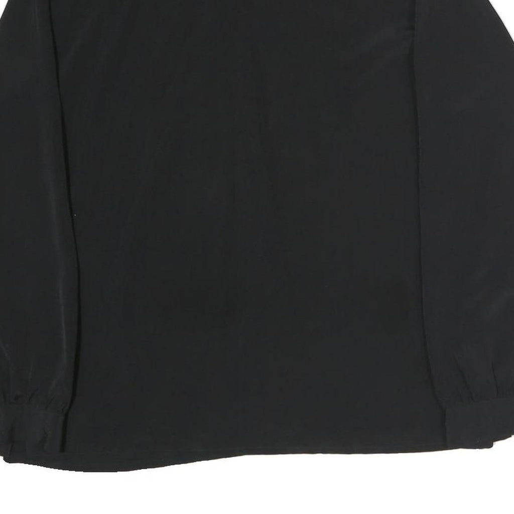 LAURA SCOTT Womens Black Embroidered Blouse Long Sleeve Round Neck L Elegant Top