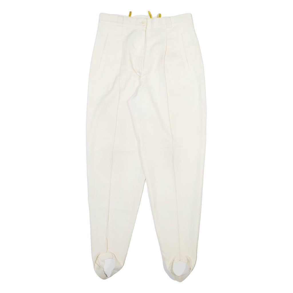 SPENGLER Womens Trousers Cream Regular Tapered Wool W28 L30