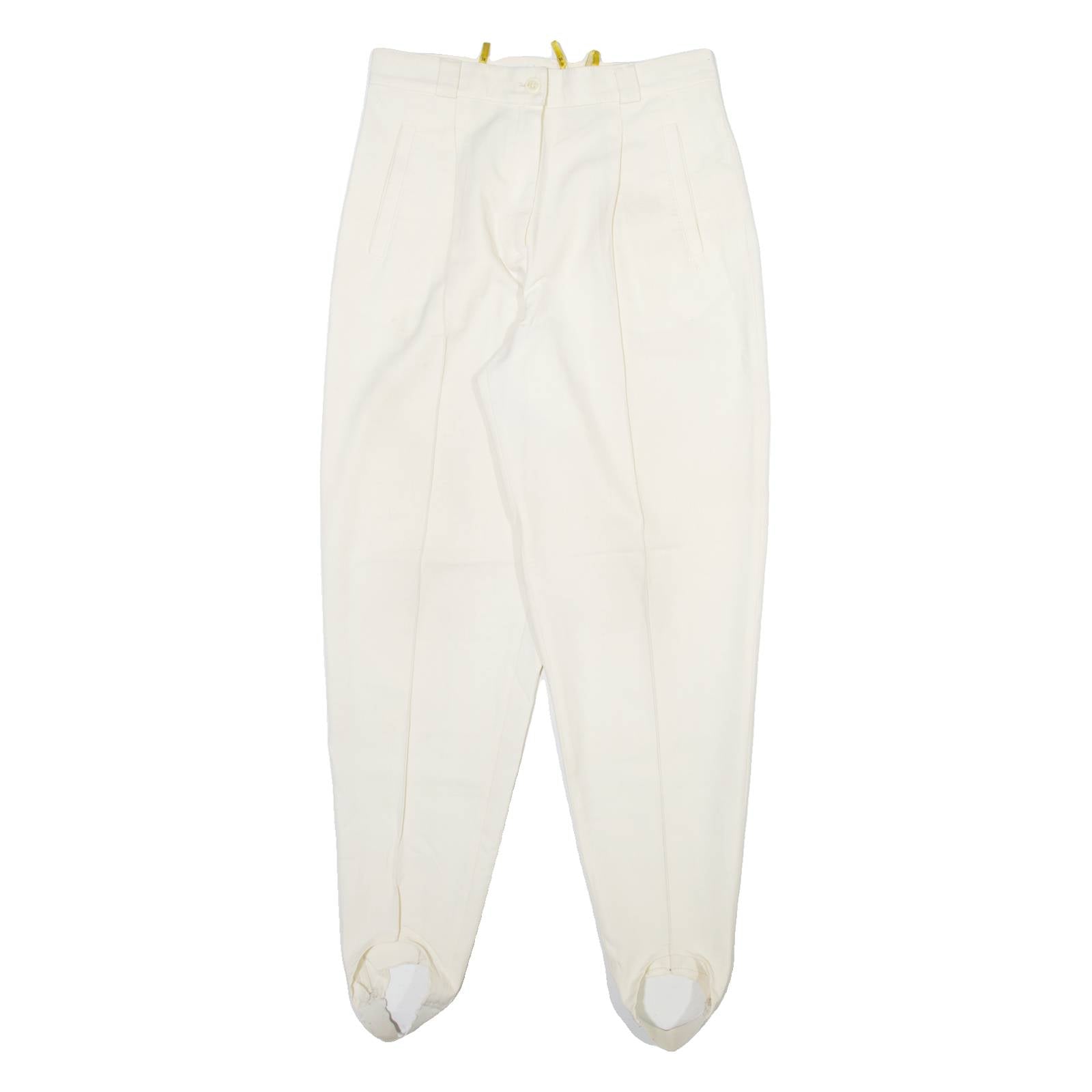 SPENGLER Womens Trousers Cream Regular Tapered Wool W28 L30
