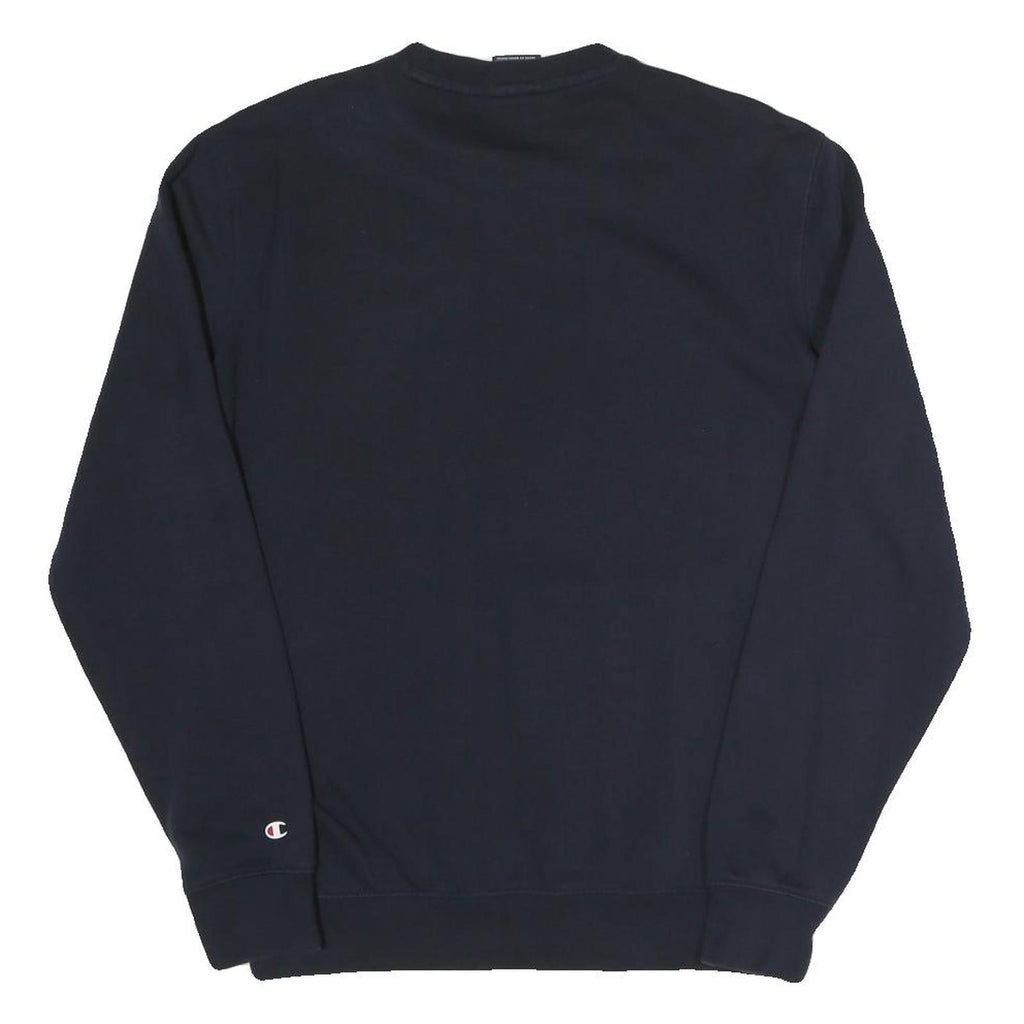 CHAMPION Mens Black Cotton Blend Crew Neck Sweatshirt S Branded Casual
