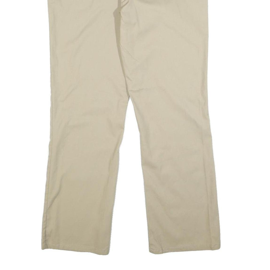 DICKIES Womens Regular Beige Cotton Blend Trousers W34 L31 Classic Straight Zip
