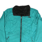 THE NORTH FACE Womens Blue & Black Outdoor Jacket L Polyester Blend Woven Plain