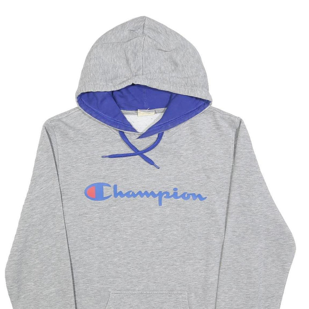 CHAMPION Mens Grey & Purple Pullover Hoodie S Cotton Blend Casual