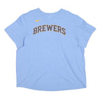 NIKE Mens Blue Brewers Graphic T-Shirt 2XL Short Sleeve Crew Neck Sportswear