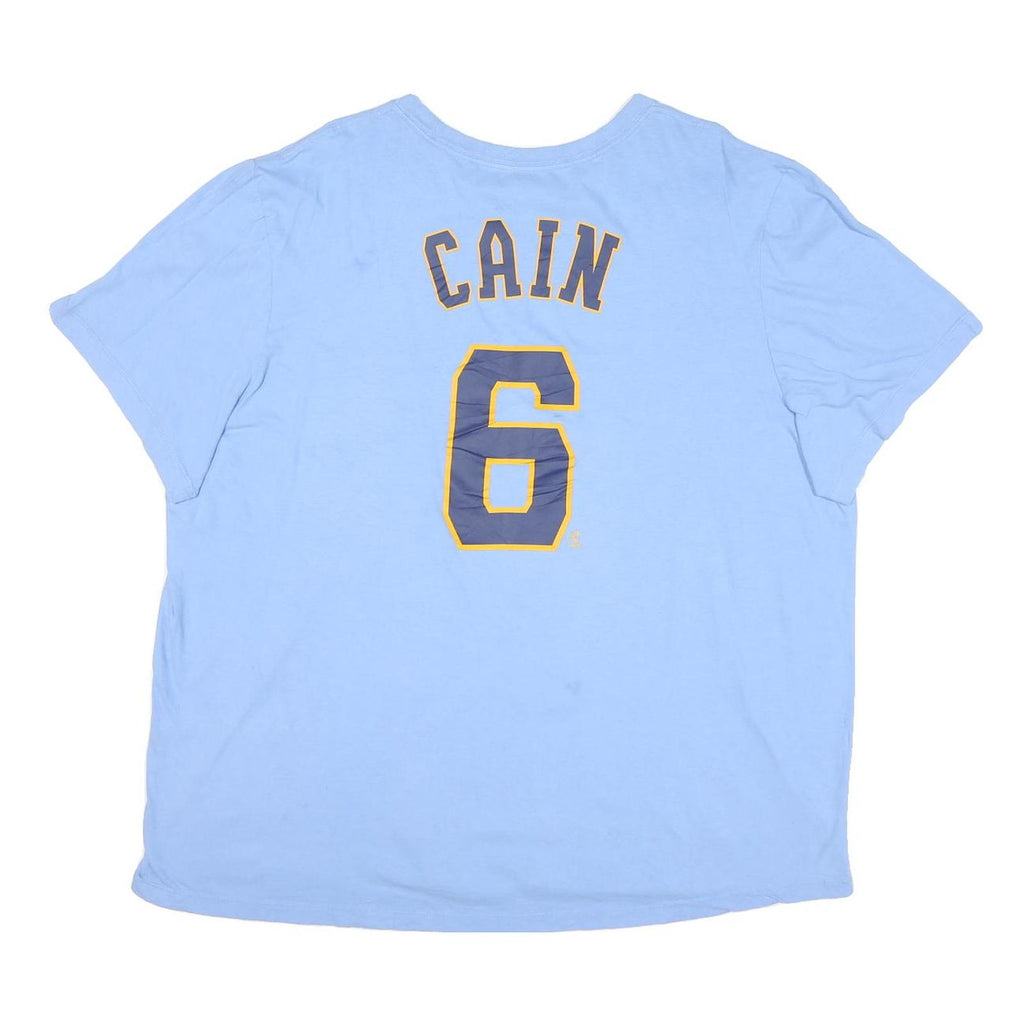 NIKE Mens Blue Brewers Graphic T-Shirt 2XL Short Sleeve Crew Neck Sportswear