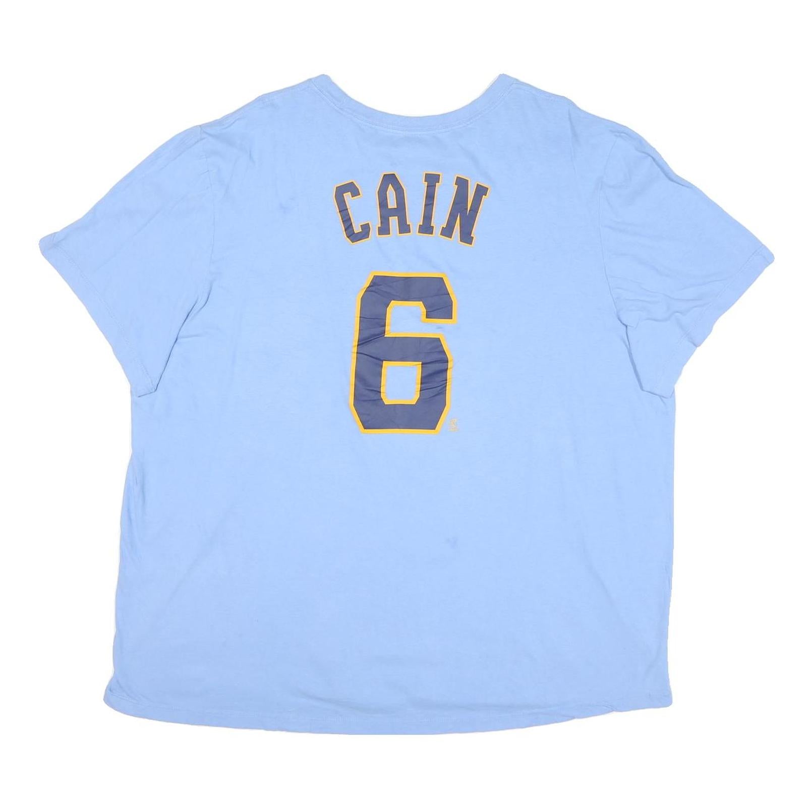 NIKE Mens Blue Brewers Graphic T-Shirt 2XL Short Sleeve Crew Neck Sportswear