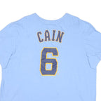 NIKE Mens Blue Brewers Graphic T-Shirt 2XL Short Sleeve Crew Neck Sportswear