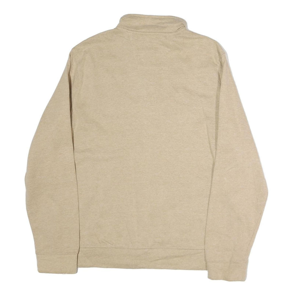 NAUTICA Mens Beige Half Zip Sweatshirt L Cotton Pullover Casual