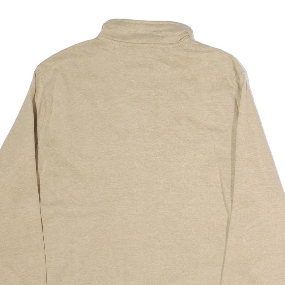 NAUTICA Mens Beige Half Zip Sweatshirt L Cotton Pullover Casual