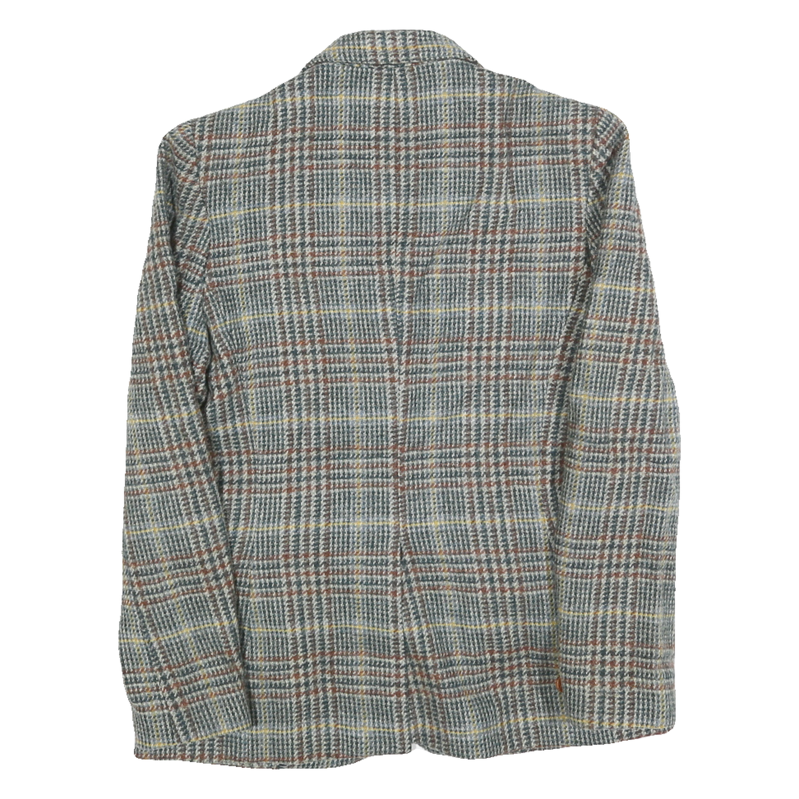 JOHN MEYER Womens Grey & Brown Checked Wool Button Jacket S Woven Classic