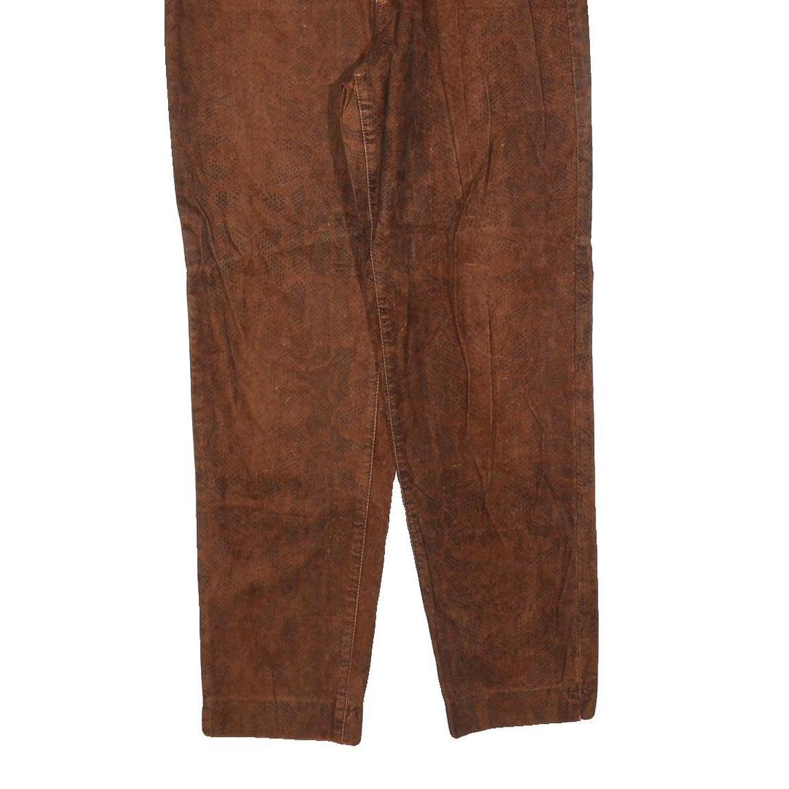 DISMERO Womens Cotton Blend Brown Regular Trousers W28 L28 Stylish Comfort