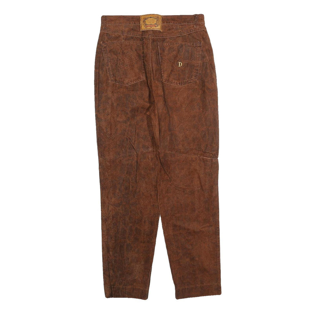 DISMERO Womens Cotton Blend Brown Regular Trousers W28 L28 Stylish Comfort