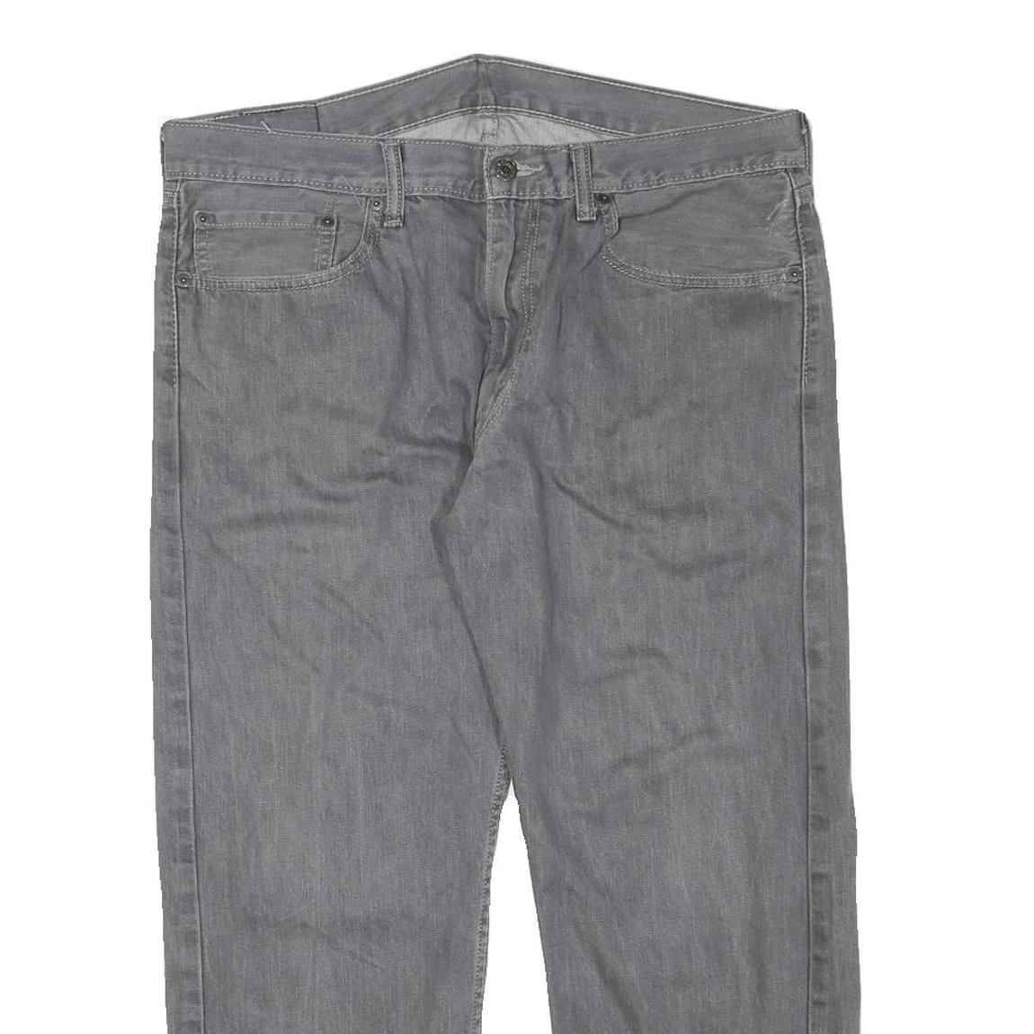 LEVI'S Mens Jeans Grey Regular Straight Denim W36 L25 Cotton Blend Zip