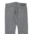 LEVI'S Mens Jeans Grey Regular Straight Denim W36 L25 Cotton Blend Zip