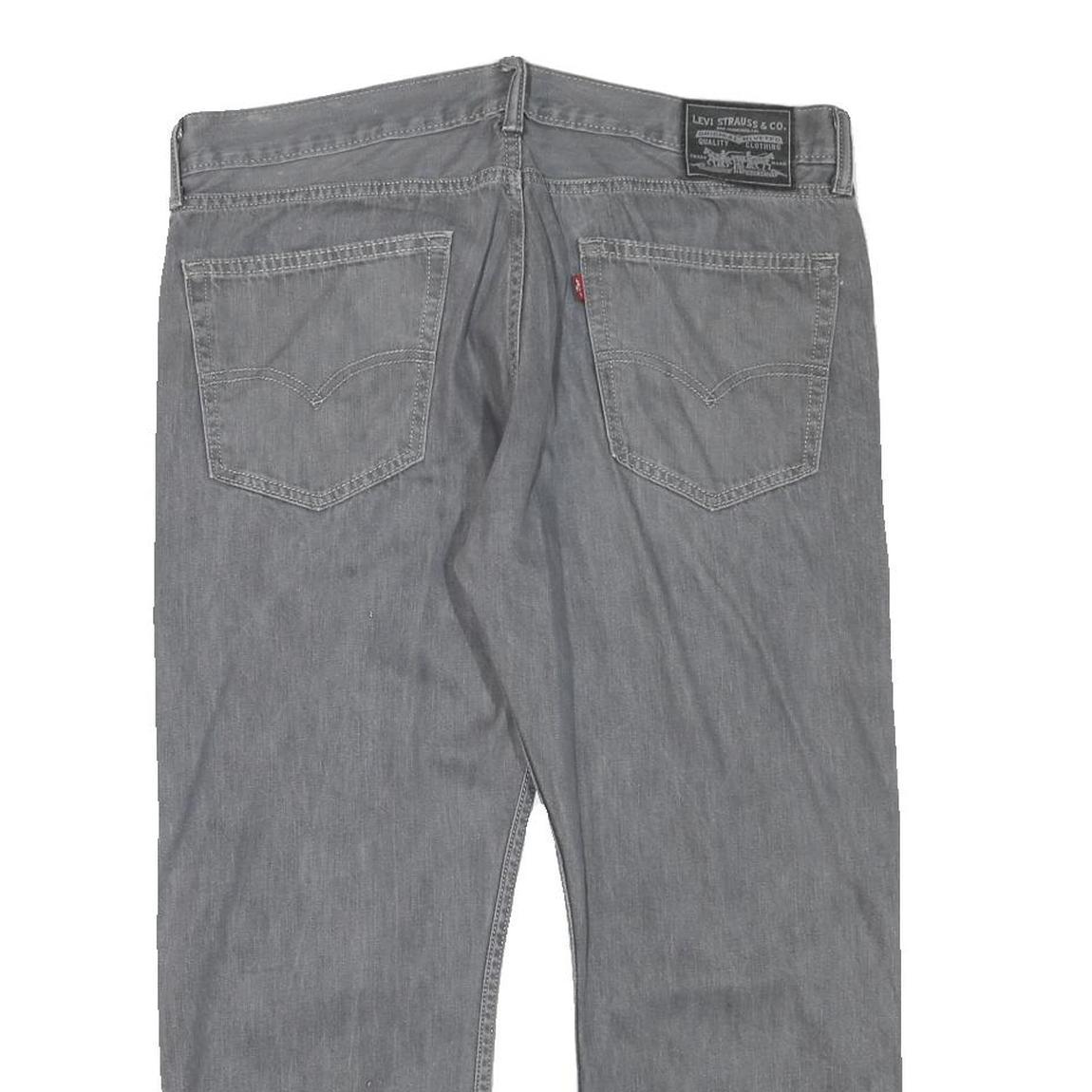 LEVI'S Mens Jeans Grey Regular Straight Denim W36 L25 Cotton Blend Zip