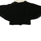 Womens Black Velvet & Cream Faux Fur Collar Cropped Jacket XXS Polyester Blend