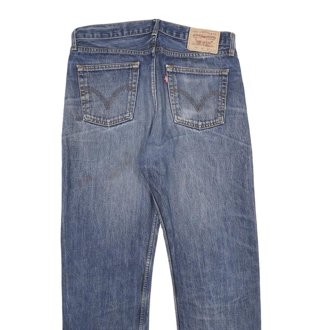 LEVI'S 751 Mens Jeans Blue Relaxed Straight Denim Medium W34 L30 Classic Zip