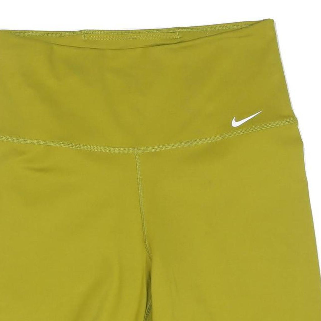 NIKE Womens Shorts Olive Green Cycling M W26 Polyester Comfort Fit