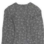 Womens Black & White Floral Jacket L Polyester Button Closure Classic Fit