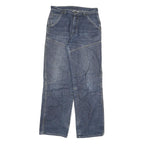 IDENTIC Mens Jeans Blue Regular Straight Denim Medium W30 L33 Cotton Blend Zip