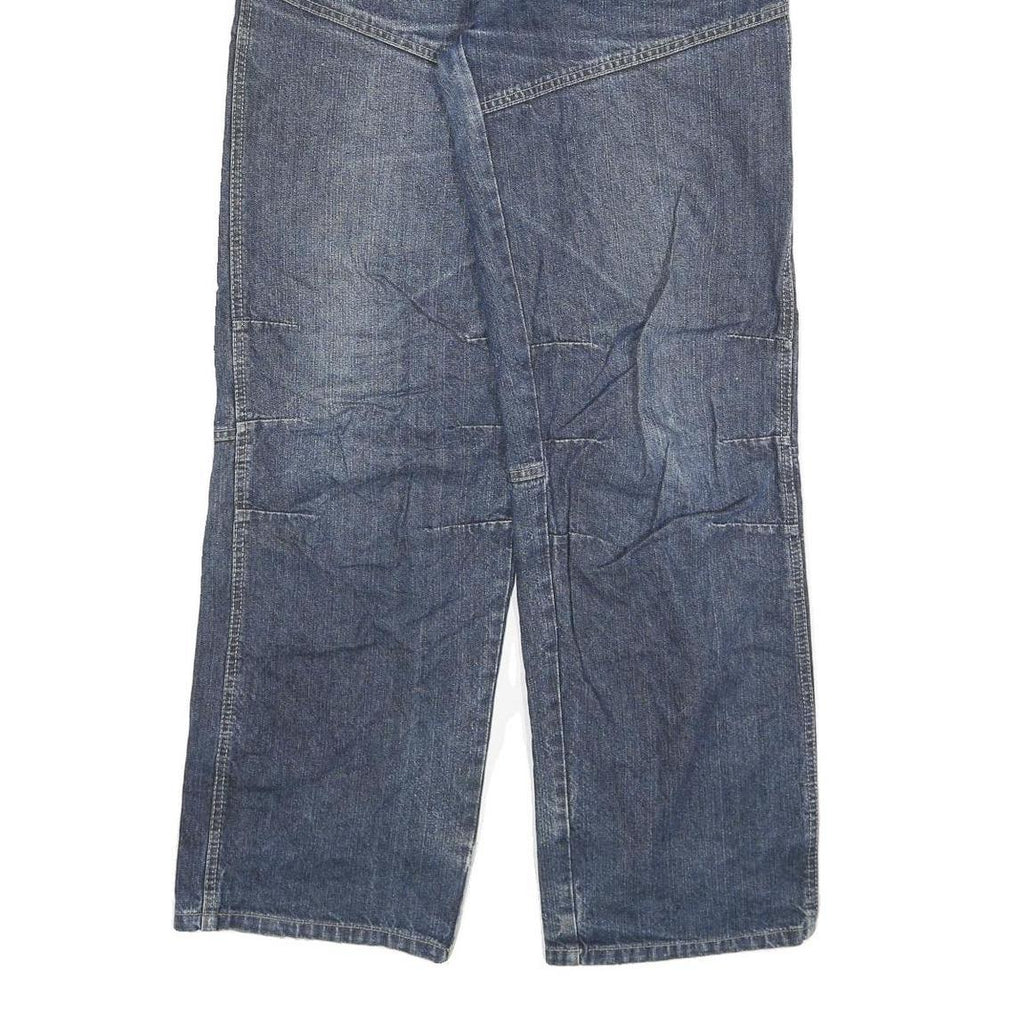 IDENTIC Mens Jeans Blue Regular Straight Denim Medium W30 L33 Cotton Blend Zip