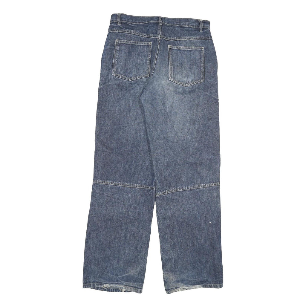 IDENTIC Mens Jeans Blue Regular Straight Denim Medium W30 L33 Cotton Blend Zip