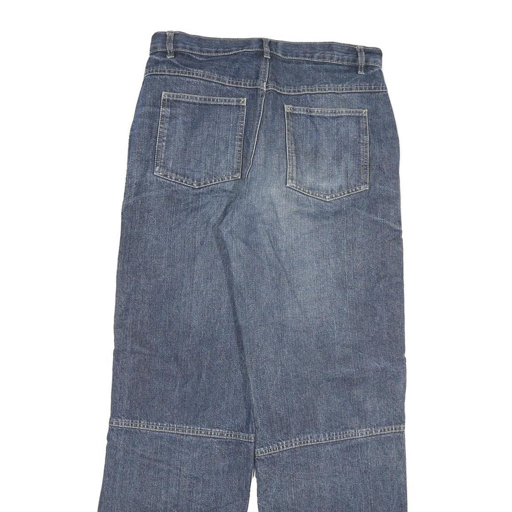 IDENTIC Mens Jeans Blue Regular Straight Denim Medium W30 L33 Cotton Blend Zip