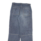 IDENTIC Mens Jeans Blue Regular Straight Denim Medium W30 L33 Cotton Blend Zip