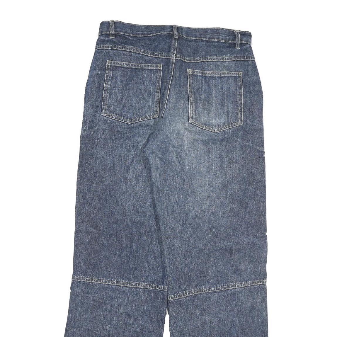 IDENTIC Mens Jeans Blue Regular Straight Denim Medium W30 L33 Cotton Blend Zip