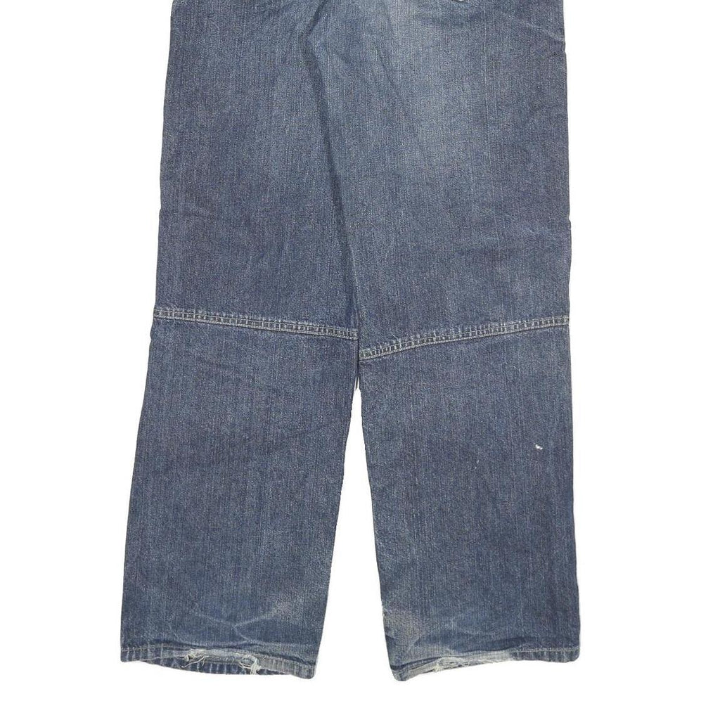 IDENTIC Mens Jeans Blue Regular Straight Denim Medium W30 L33 Cotton Blend Zip