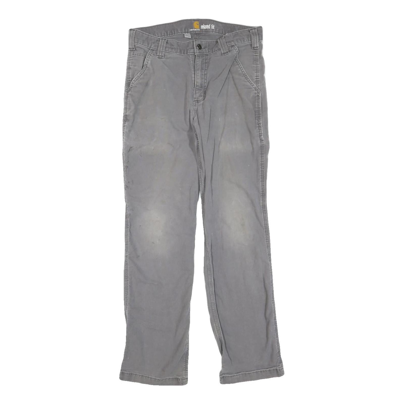 CARHARTT Mens Cotton Blend Grey Regular Fit Straight Leg Trousers W31 L32