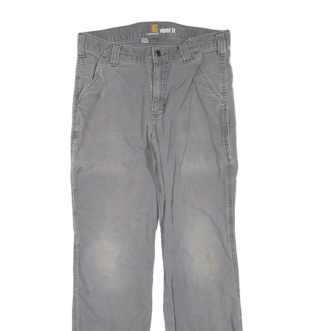 CARHARTT Mens Cotton Blend Grey Regular Fit Straight Leg Trousers W31 L32