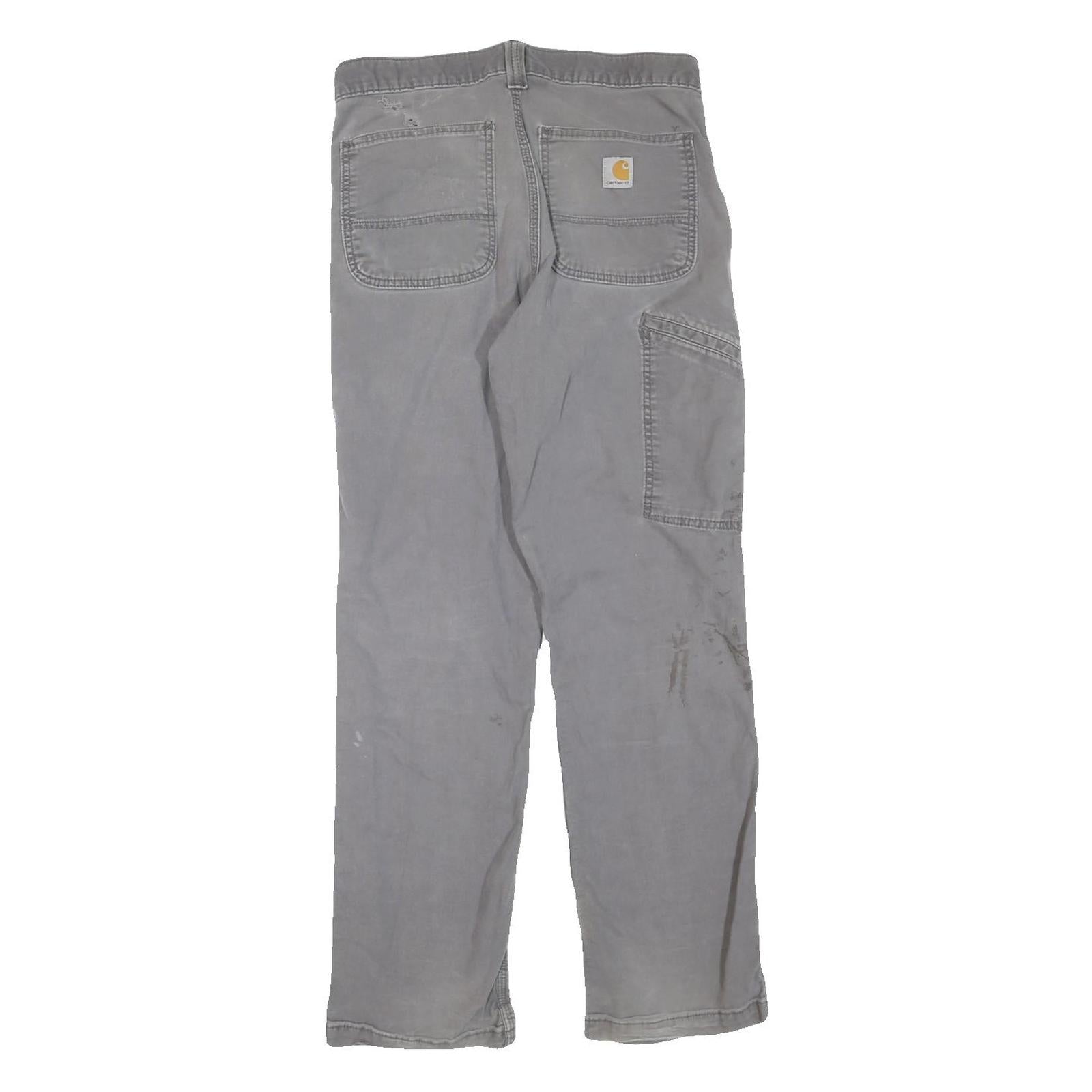 CARHARTT Mens Cotton Blend Grey Regular Fit Straight Leg Trousers W31 L32