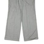 ESCADA Womens Cotton Blend Grey Pinstripe Regular Straight Trousers W34 L33