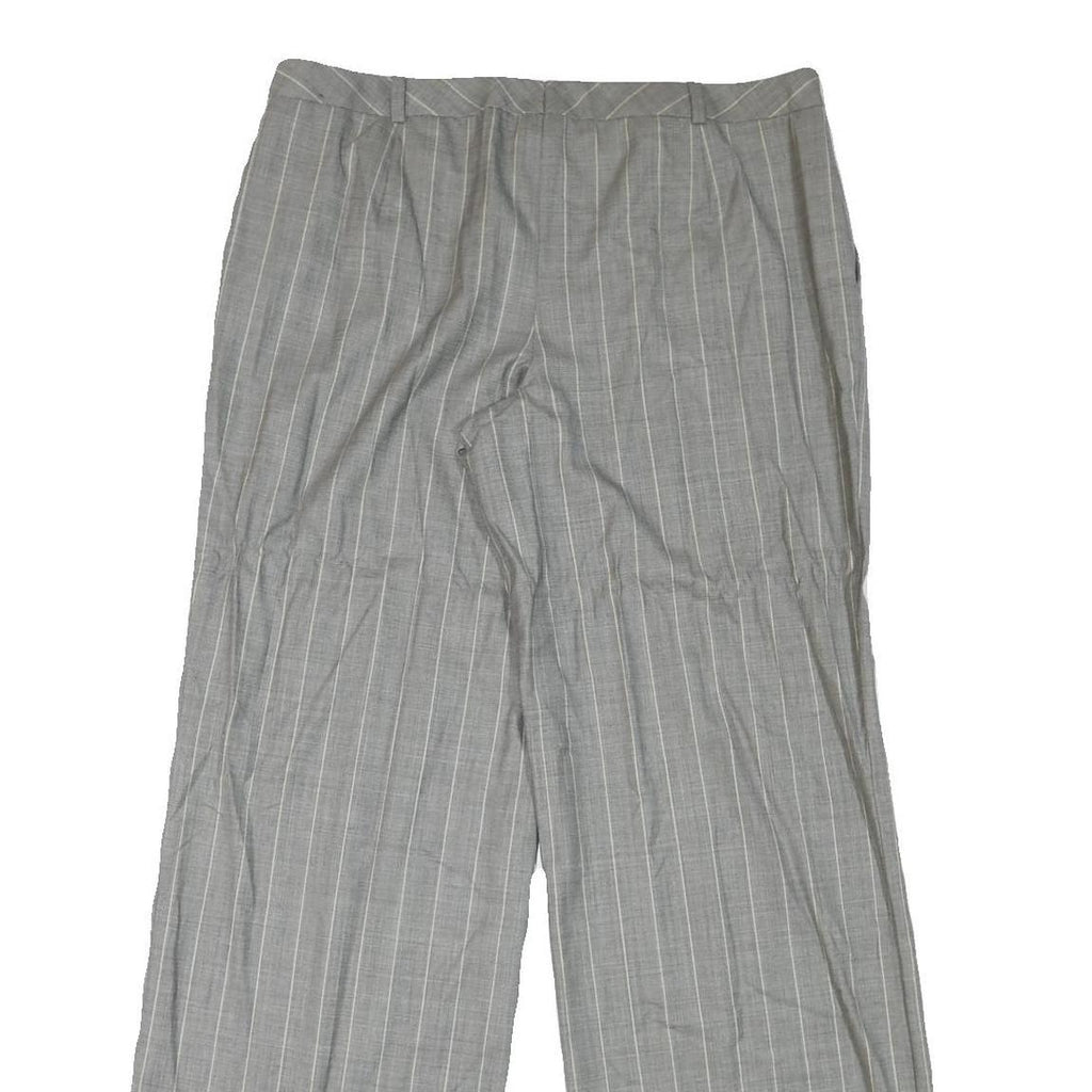 ESCADA Womens Cotton Blend Grey Pinstripe Regular Straight Trousers W34 L33