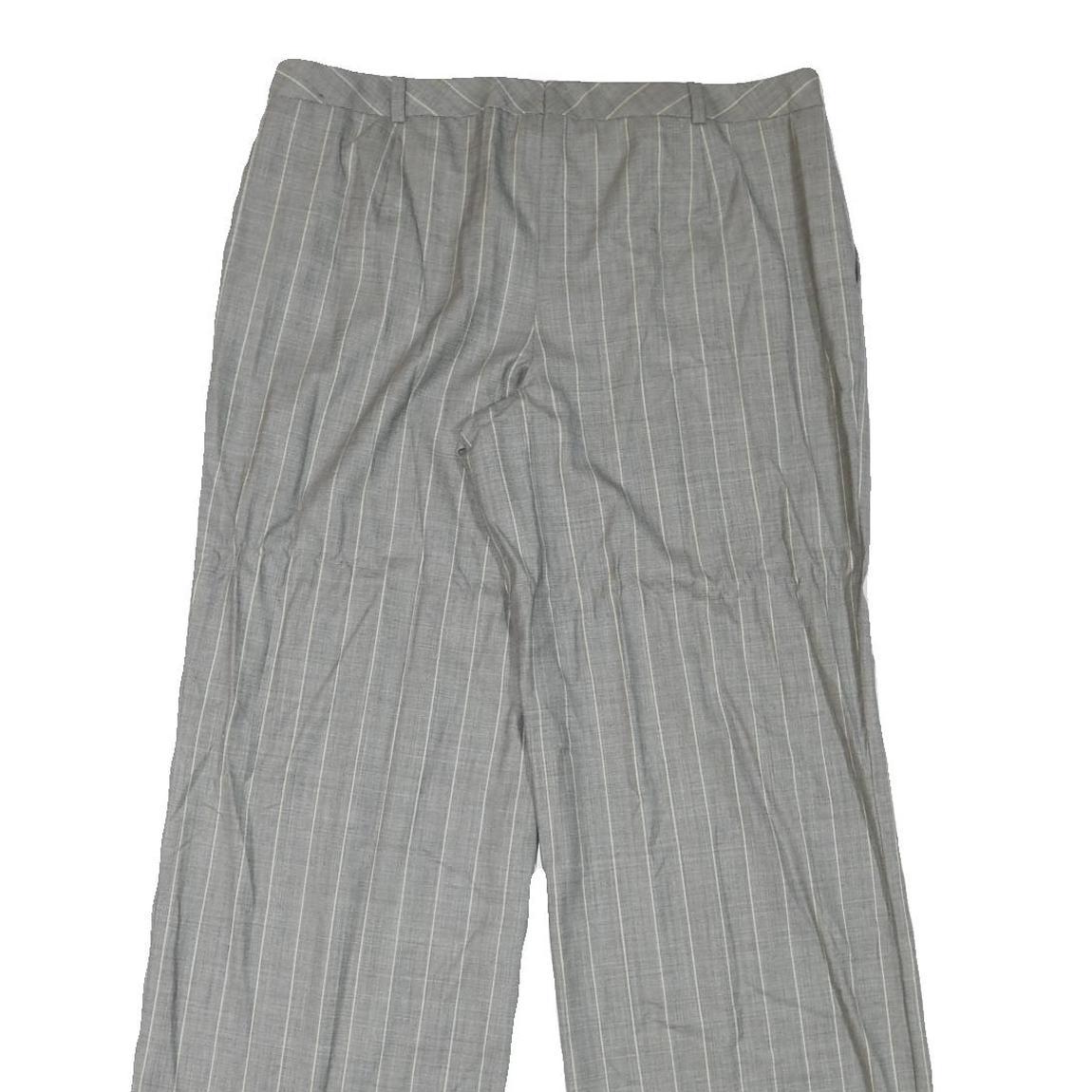 ESCADA Womens Cotton Blend Grey Pinstripe Regular Straight Trousers W34 L33