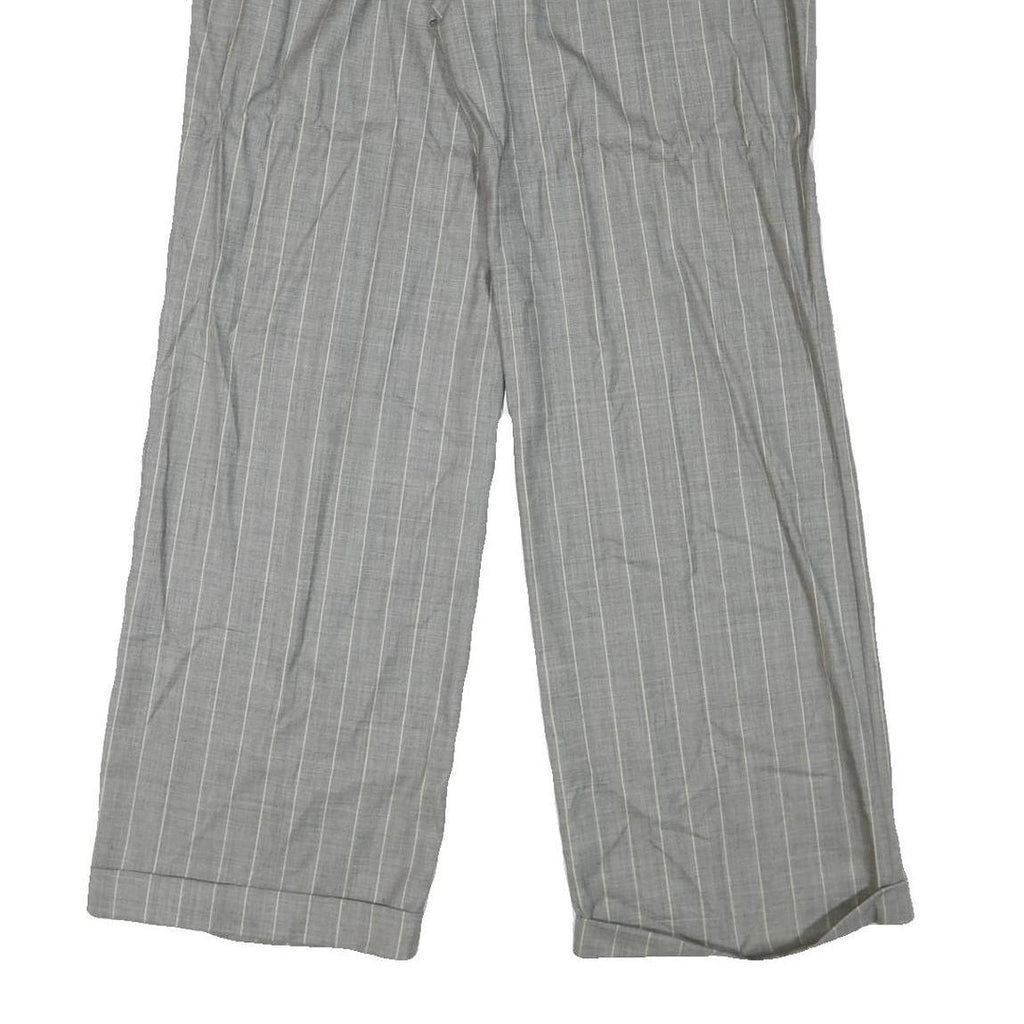 ESCADA Womens Cotton Blend Grey Pinstripe Regular Straight Trousers W34 L33